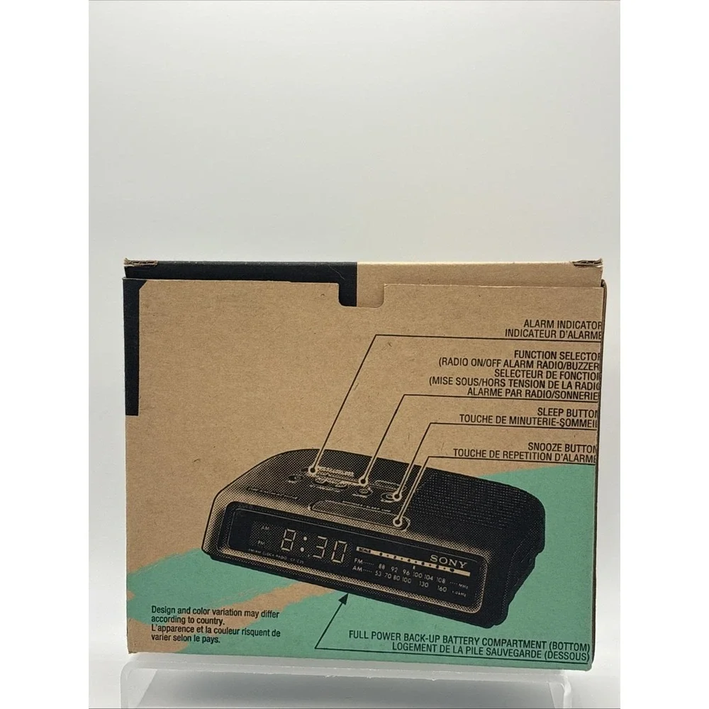 Sony Dream Machine Model ICF-C25 Clock Radio AM/FM Alarm White Vintage Open Box